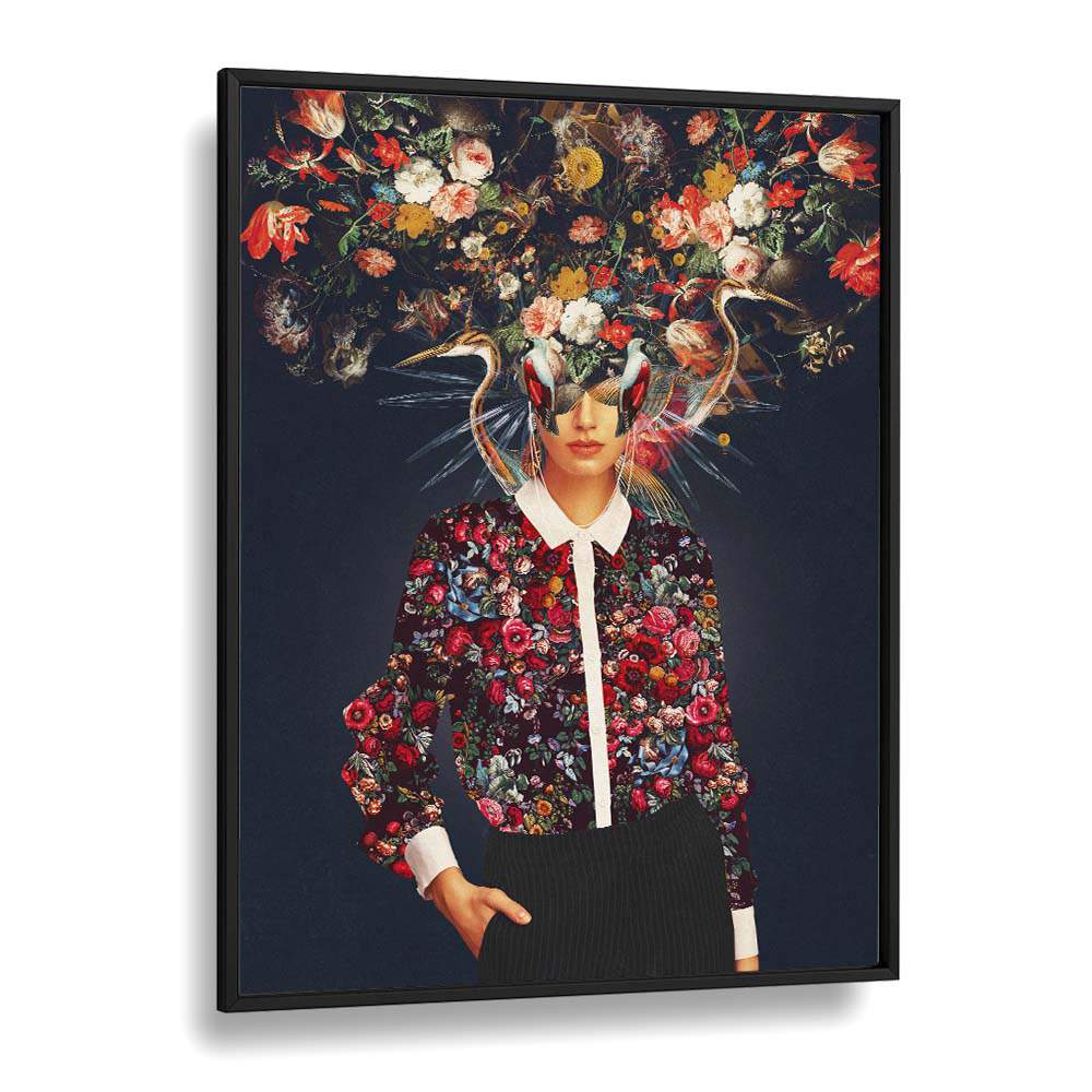 Surreal art print "YOUR HEAD, SURREAL ART PRINTS" by Frank Moth, featuring vibrant floral imagery and striking design.