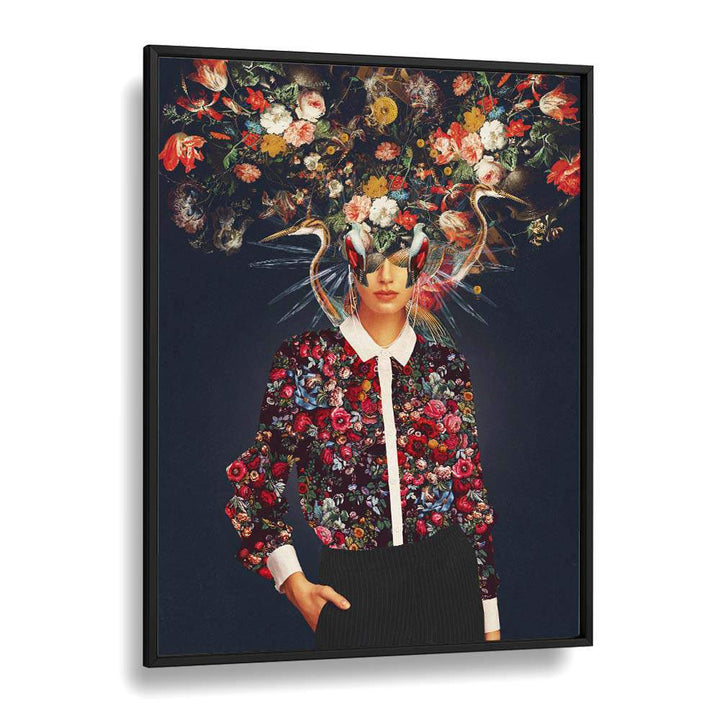 Surreal art print "YOUR HEAD, SURREAL ART PRINTS" by Frank Moth, featuring vibrant floral imagery and striking design.