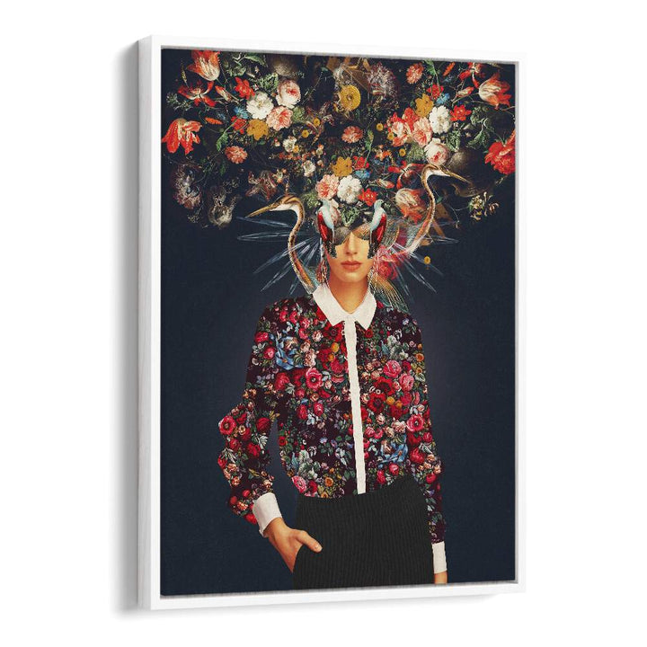 Surreal art prints featuring vibrant colors and flowers titled "YOUR HEAD, SURREAL ART PRINTS" by Frank Moth.