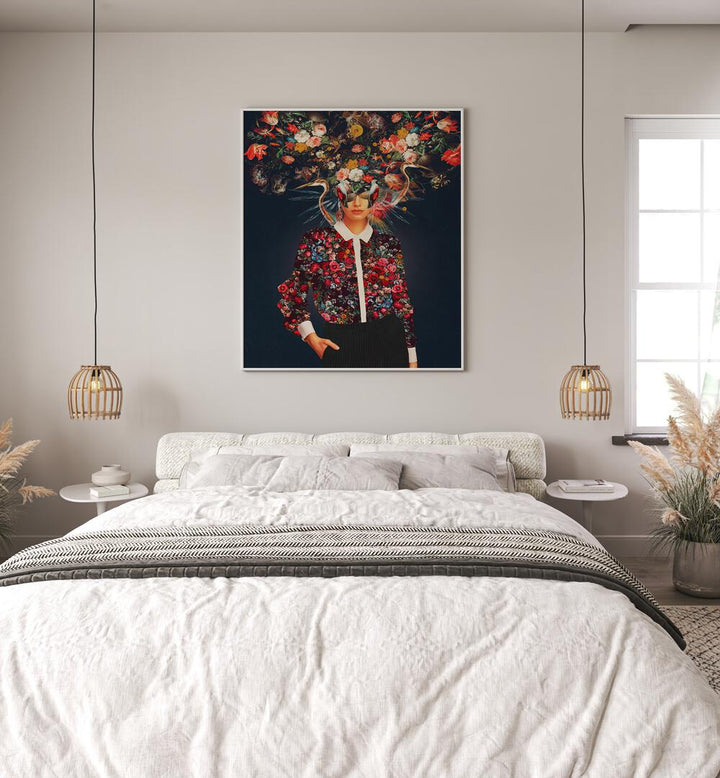 Enchanting YOUR HEAD, SURREAL ART PRINTS by Frank Moth, showcasing vibrant colors and surrealism in a stunning setting.