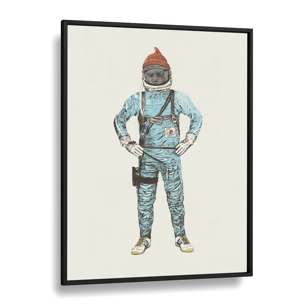 Framed print of ZISSOU IN SPACE, FANTASY, showcasing a whimsical astronaut design by Florent Bodart.