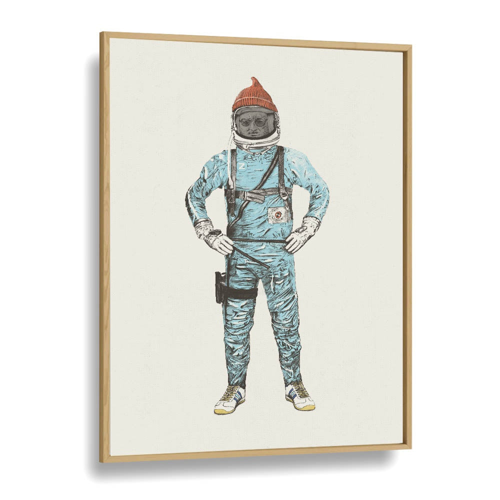 Framed print of "Zissou In Space, Fantasy" by Florent Bodart, blending whimsy with cosmic adventure.