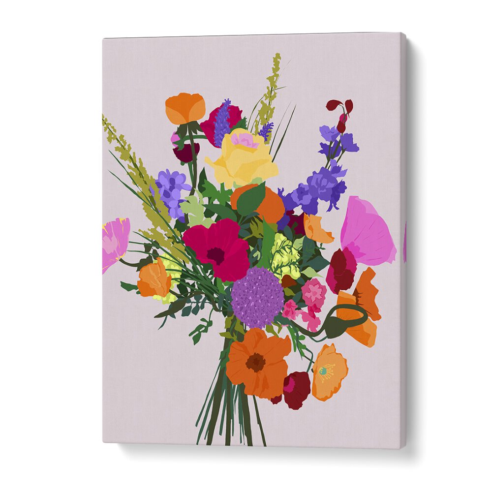 Vibrant bouquet in the ZEAL, FLORAL FLOWER PAINTINGS collection by Uma Gokhale, capturing nature's beauty beautifully.