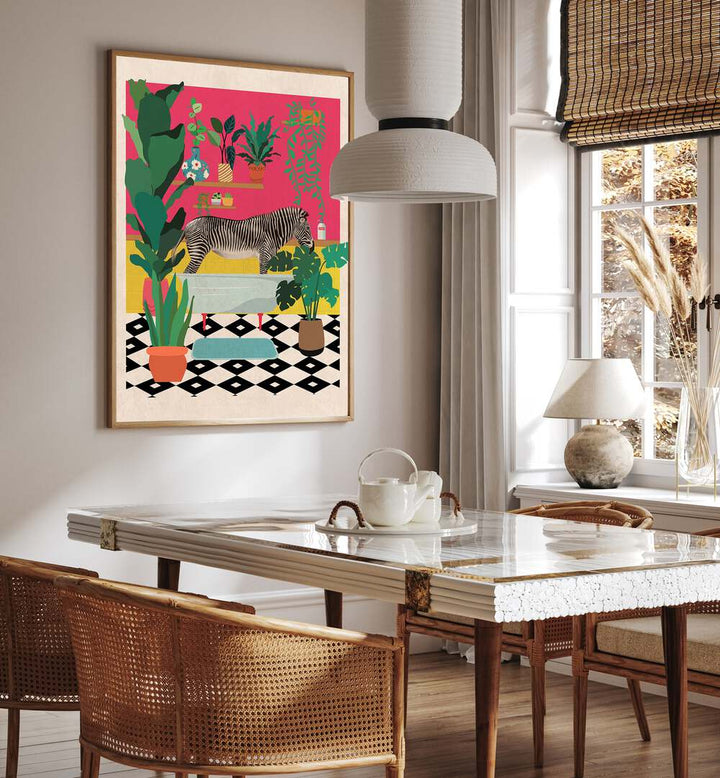 ZEBRA BATHTIME, KIDS ROOM PAINTINGS brighten your child’s space with playful art featuring a zebra enjoying bath time.