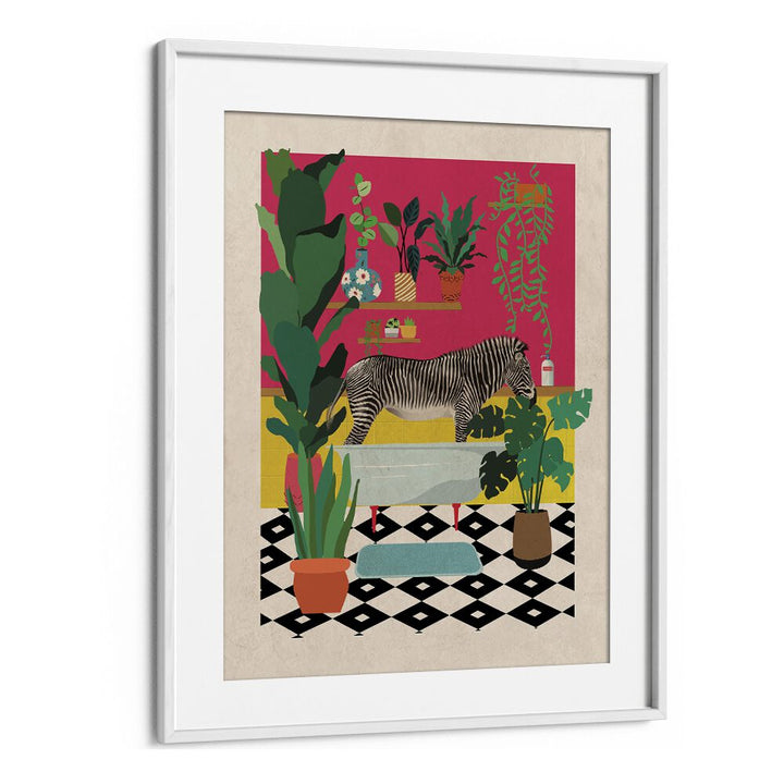 Delightful ZEBRA BATHTIME, KIDS ROOM PAINTINGS, perfect for adding whimsy to your child's space.