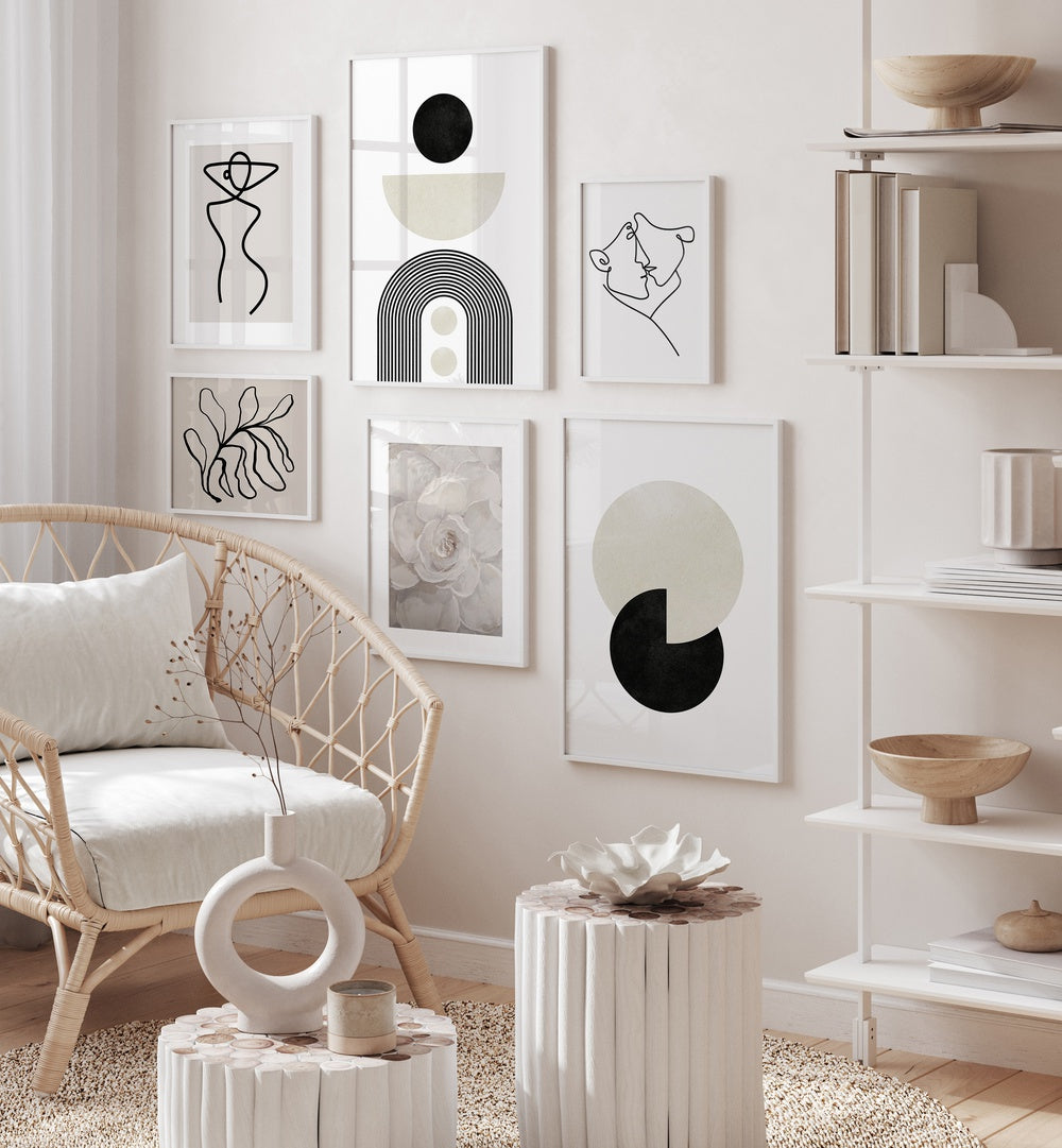 Stylish ZEN REFLECTIONS GALLERY WALL, GALLERY WALLS enhancing home decor with serene, minimalist art prints.