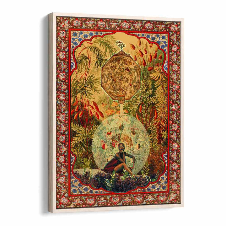 Zodiac Queen By Cosmo Zach Surreal Art Prints Surrealism in Oak Wood Floater Frame