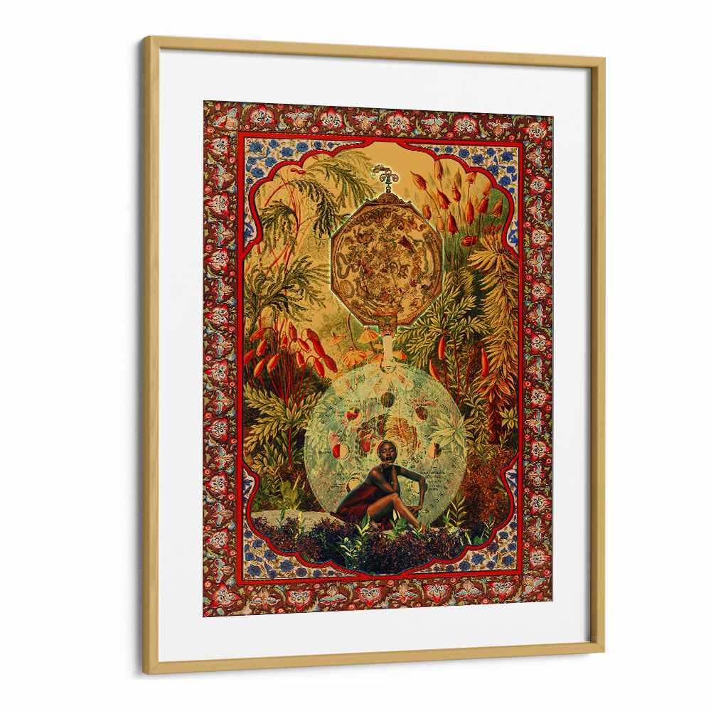 Zodiac Queen By Cosmo Zach Surreal Art Prints Surrealism in Oak Wood Frame With Mount
