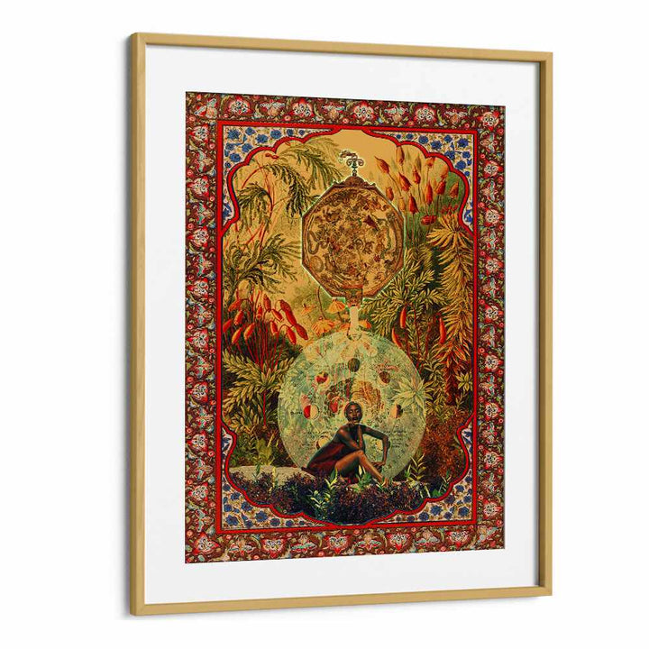 Zodiac Queen By Cosmo Zach Surreal Art Prints Surrealism in Oak Wood Frame With Mount