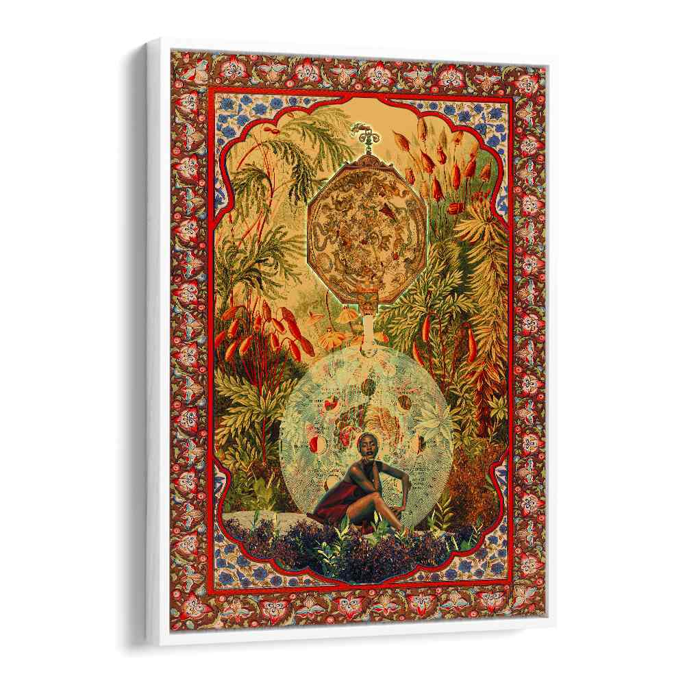 Zodiac Queen By Cosmo Zach Surreal Art Prints Surrealism in White Floater Frame