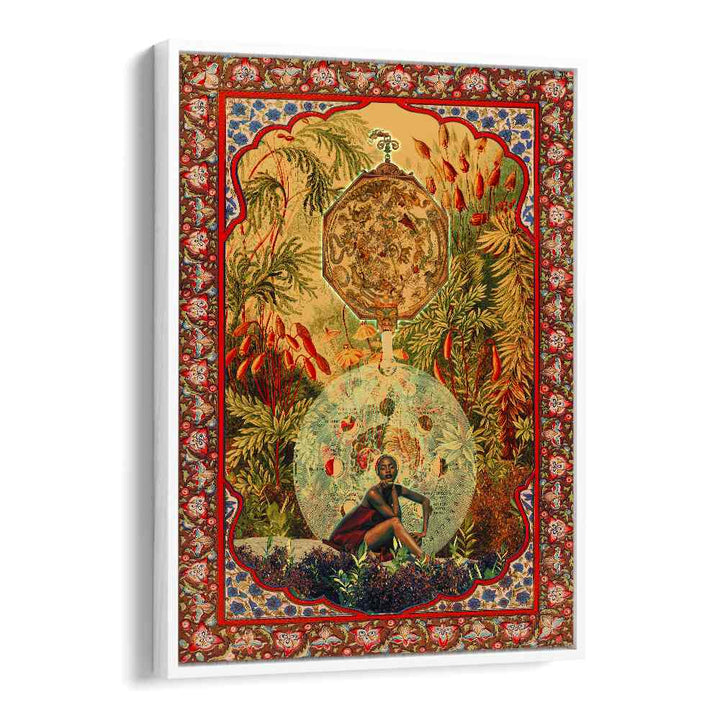 Zodiac Queen By Cosmo Zach Surreal Art Prints Surrealism in White Floater Frame