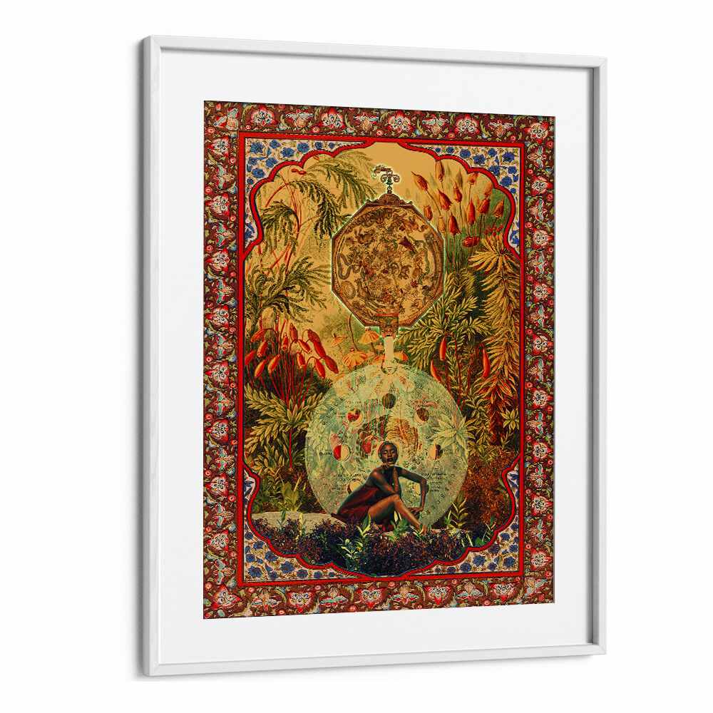 Zodiac Queen By Cosmo Zach Surreal Art Prints Surrealism in White Frame With Mount