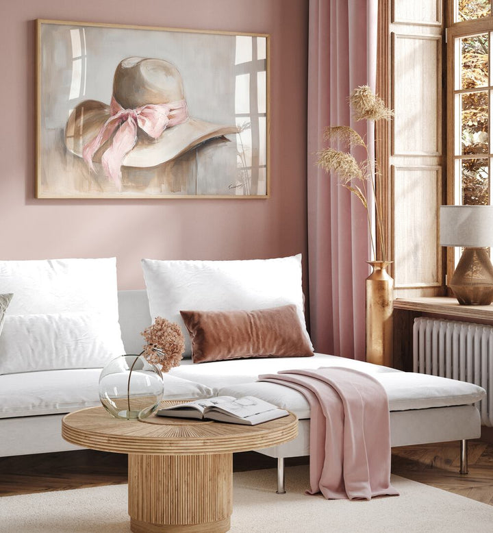 Vibrant art print of A BEIGE HAT I, perfect for elevating your home decor with style and sophistication.