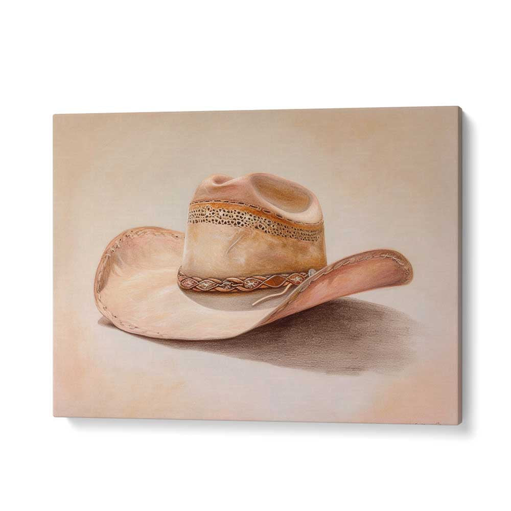 Vibrant art print of A BEIGE HAT III, showcasing style and elegance, perfect for enhancing any decor.