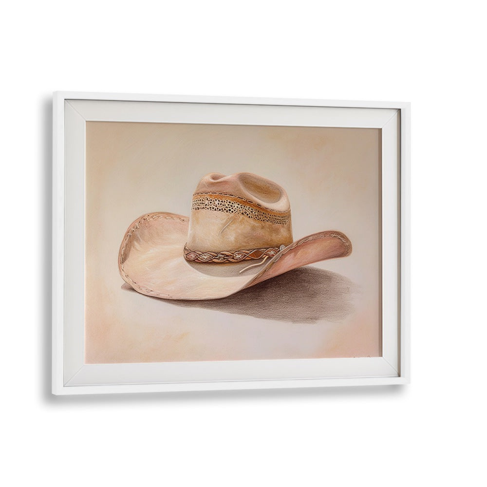 Elegant art print of A BEIGE HAT III, VIBRANT, enhancing style and functionality for any outfit. Perfect for decor.