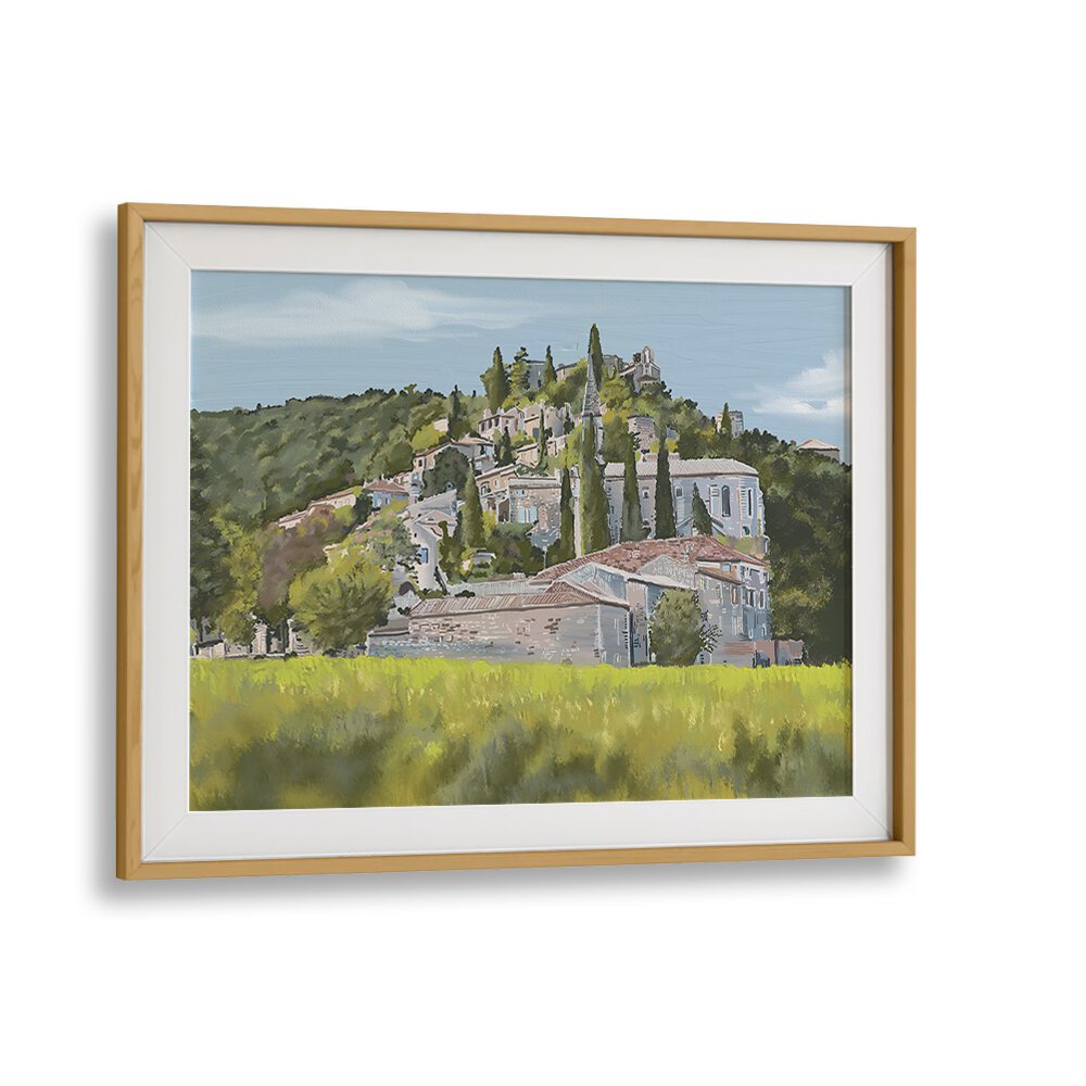 A YESA Landscape Paintings in a stylish oak frame, capturing breathtaking natural beauty for your space.