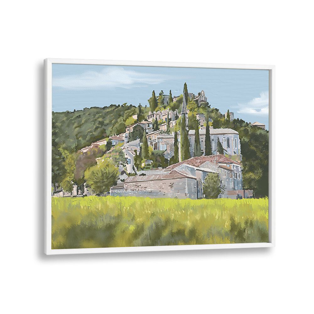 A YESA Landscape Paintings beautifully showcase serene landscapes in a stylish white frame, enhancing any space.