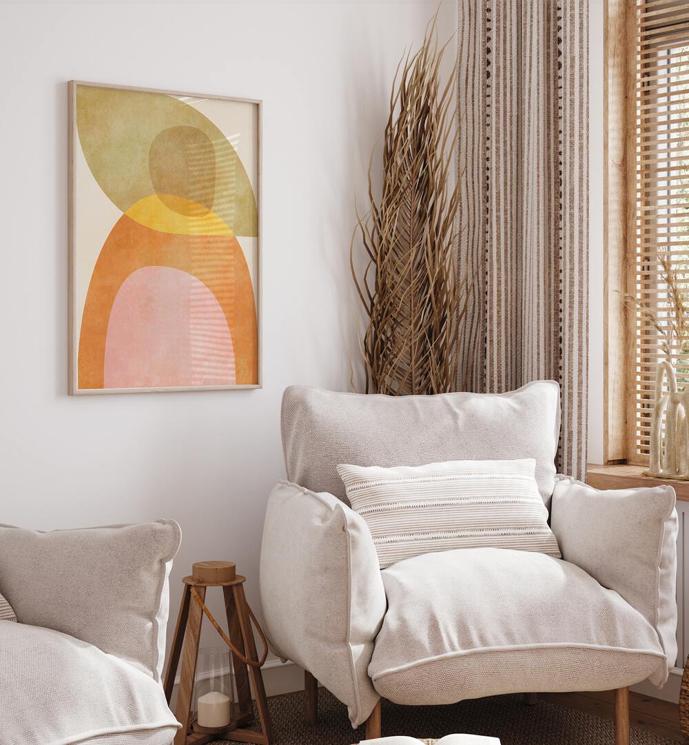 AQUA SHAPES II KOPIE, ABSTRACT PAINTINGS by Ana Rut Bre adds modern elegance to your space with vibrant colors.