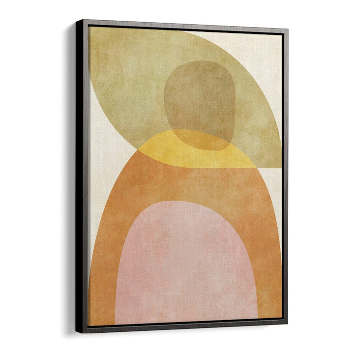 AQUA SHAPES II KOPIE, ABSTRACT PAINTINGS by Ana Rut Bre features vibrant colors and modern design in a sleek frame.