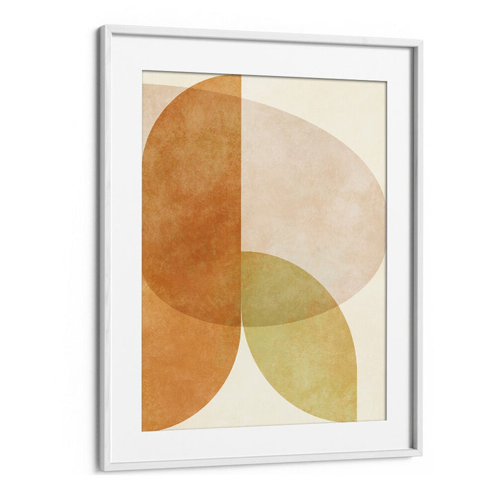 Aqua Shapes IV Kopie, abstract paintings by Ana Rut Bre featuring vibrant colors in a stylish white frame.