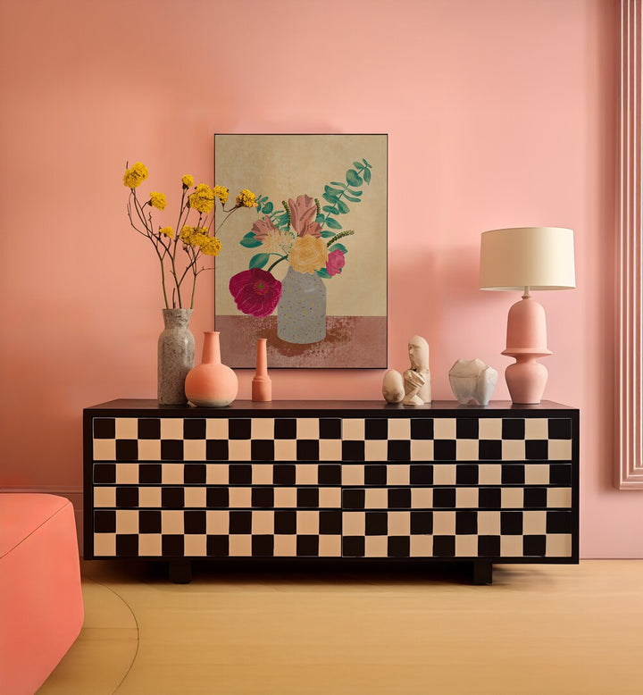 Bright and colorful ARRANGED FLOWERS, FLORAL FLOWER PAINTINGS by Raissa Oltmanns enhance any space beautifully.