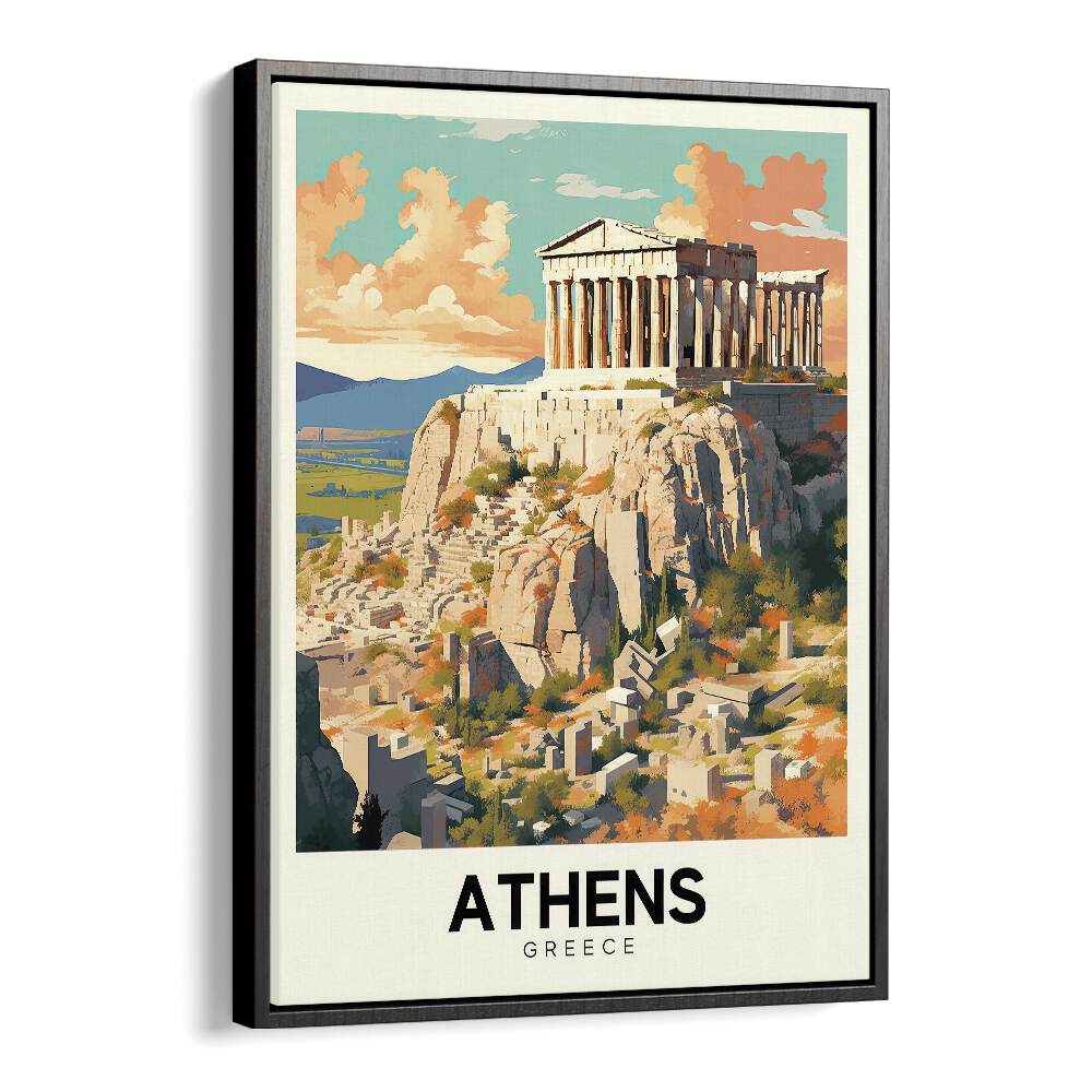 Stunning ATHENS - GREECE I, TRAVEL POSTERS, TRAVEL ART PRINTS showcasing iconic landmarks in vibrant colors.