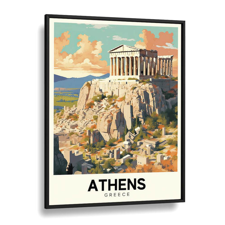 Stylish ATHENS - GREECE I travel poster showcasing iconic landmarks, perfect for your travel art print collection.