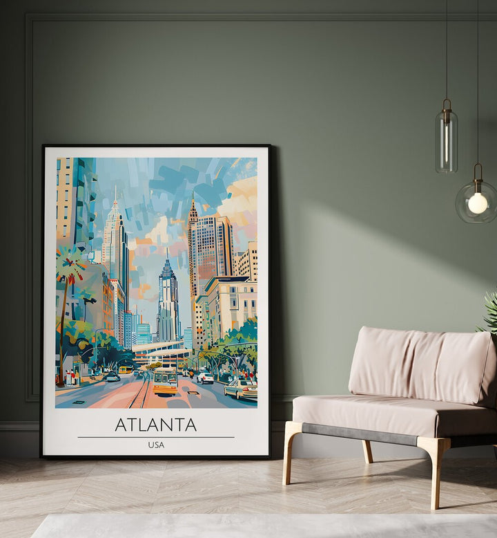 Vibrant ATLANTA - USA, TRAVEL POSTERS showcasing the city's charm, perfect for igniting wanderlust in any space.