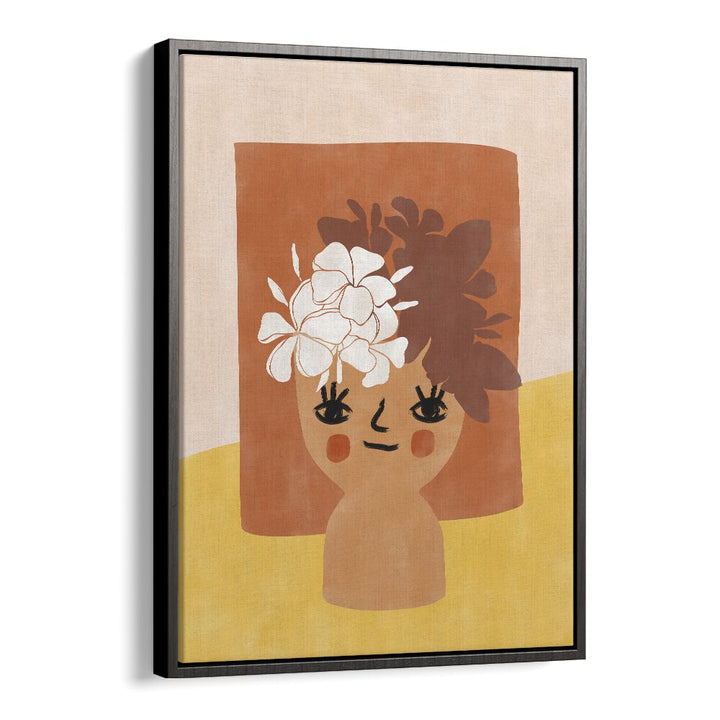 HAPPY FLOWER POT , BOHO ART PAINTINGS