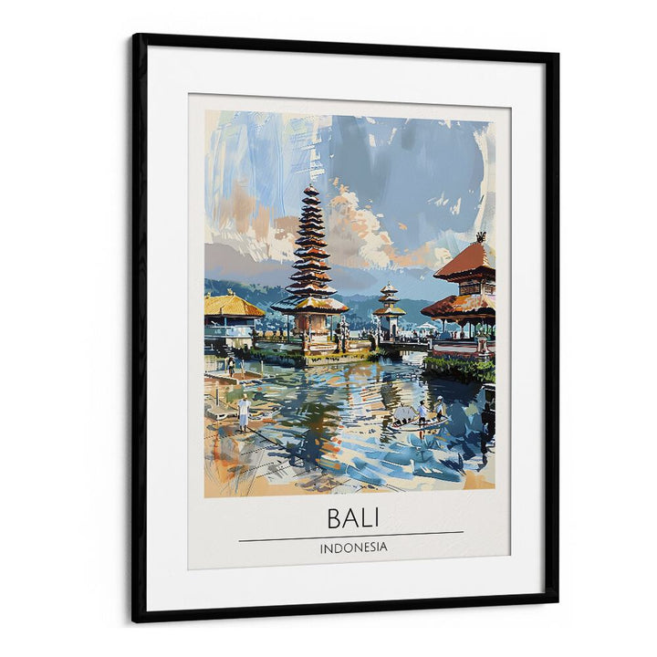 Framed BALI - INDONASIA, TRAVEL POSTERS showcasing stunning Balinese scenery, perfect for travel art enthusiasts.
