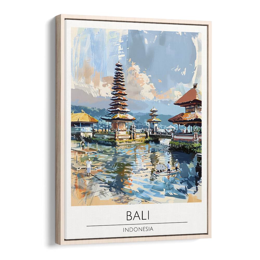 Stunning BALI - INDONASIA, TRAVEL POSTERS showcase the island's beauty in a stylish oak wood frame. Perfect for decor.