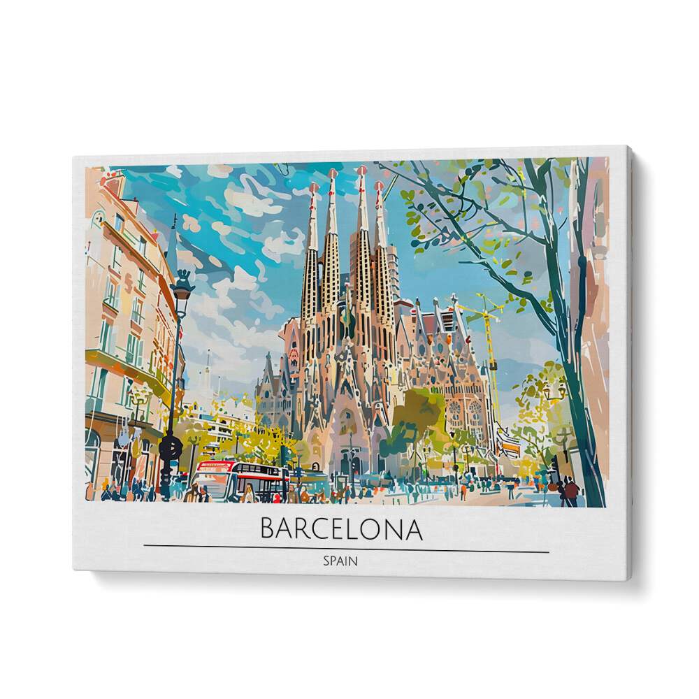 Explore vibrant architecture with BARCELONA - SPAIN II, TRAVEL POSTERS, capturing the essence of this iconic city.
