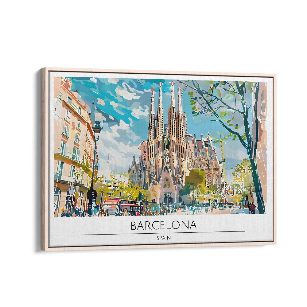 Stunning BARCELONA - SPAIN II, TRAVEL POSTERS showcase iconic architecture and vibrant culture in a stylish frame.