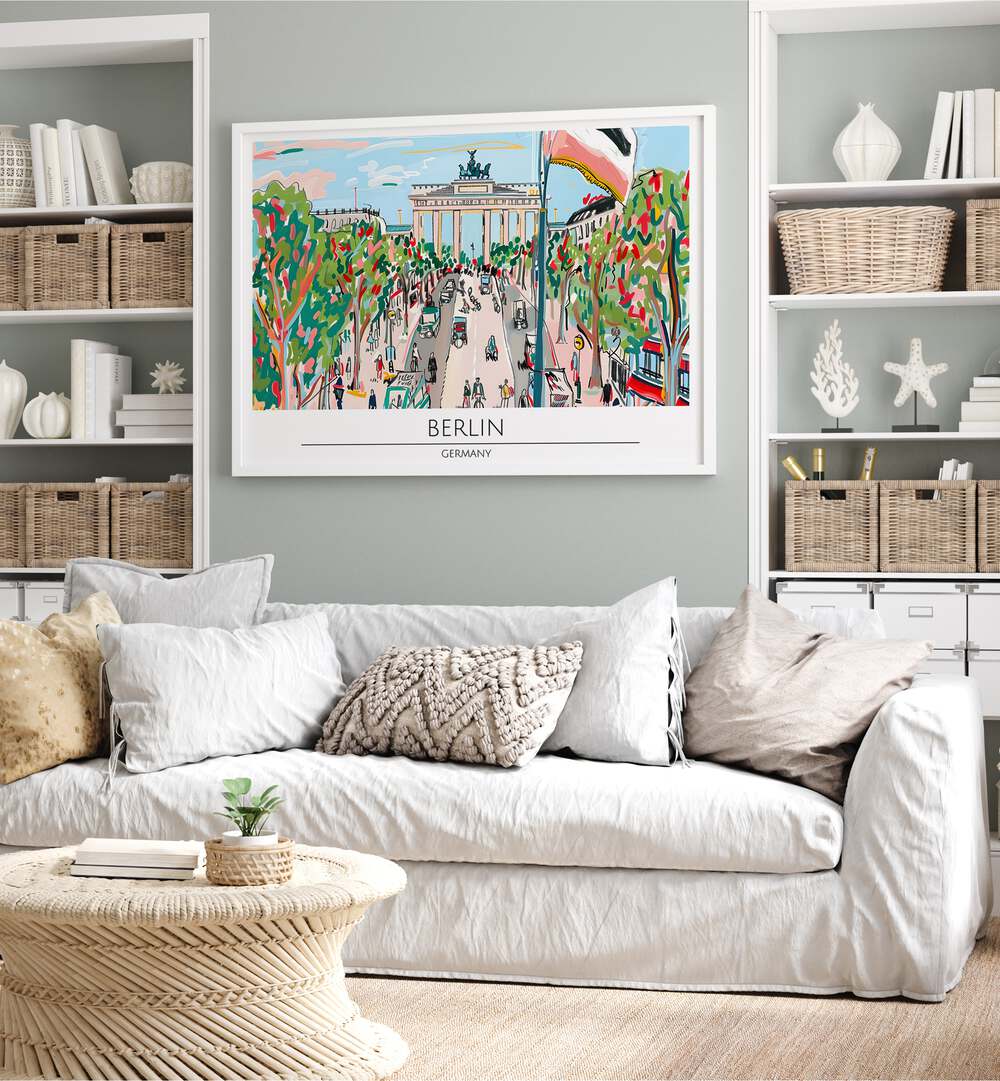 Colorful Berlin - Germany travel posters showcase the iconic Brandenburg Gate, perfect for any art lover's decor.