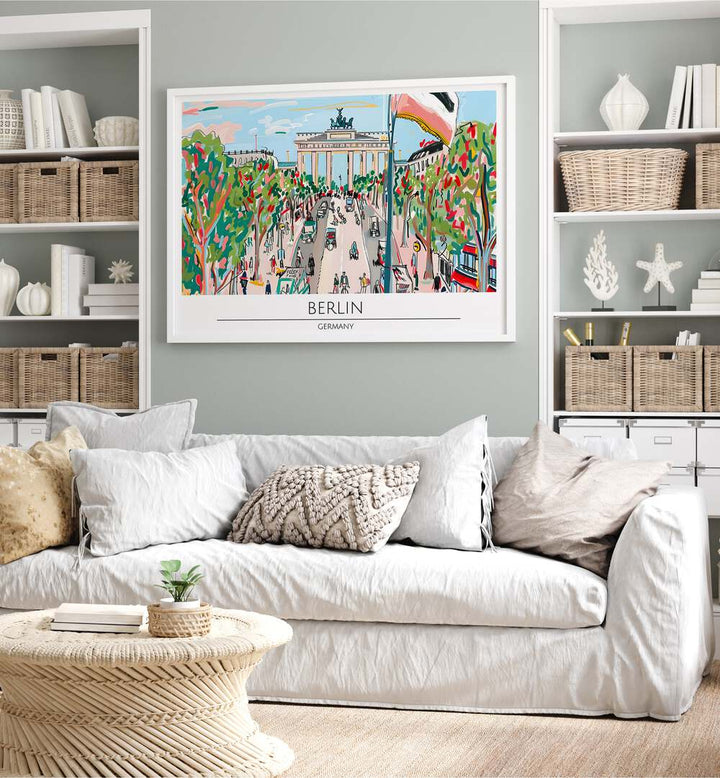 Colorful Berlin - Germany travel posters showcase the iconic Brandenburg Gate, perfect for any art lover's decor.