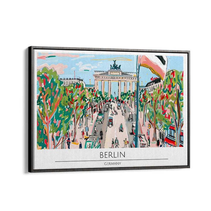 Colorful BERLIN - GERMANY, TRAVEL POSTERS showcasing the iconic Brandenburg Gate, perfect for home decor.