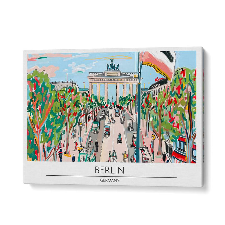 Vibrant Berlin - Germany travel posters showcasing the iconic Brandenburg Gate, perfect for art lovers.