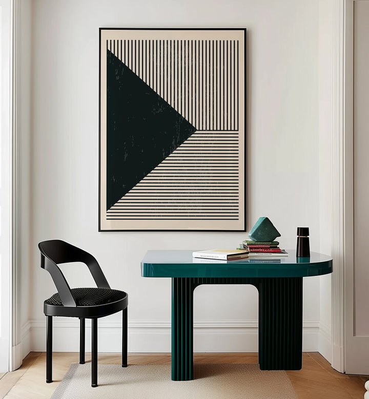 Stylish BLACK AND WHITE LINES SERIES II, GEOMETRIC ART PRINTS by Jay Stanley enhances modern living spaces.