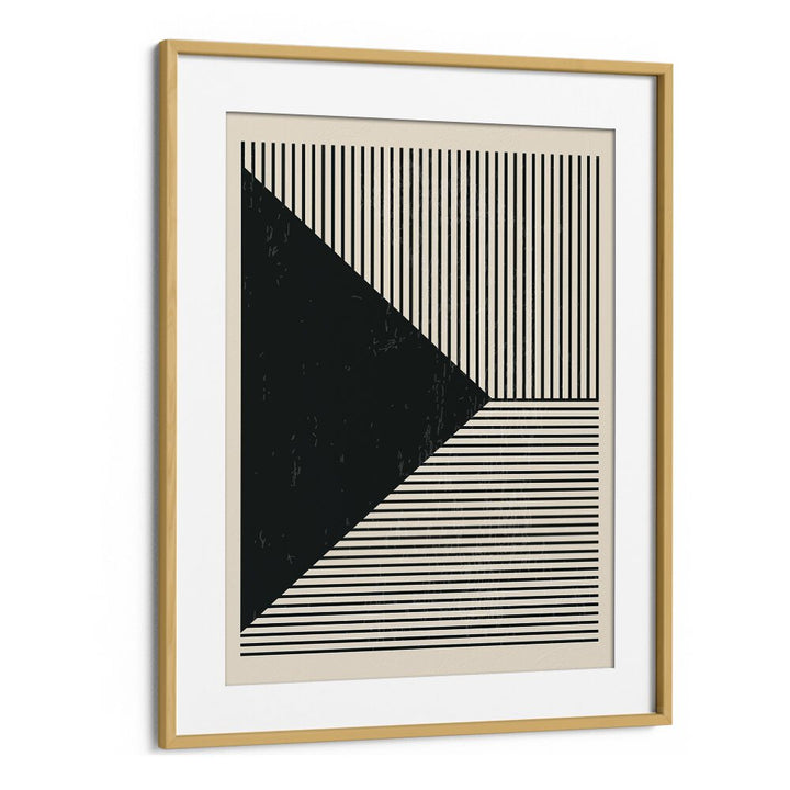 Elegant BLACK AND WHITE LINES SERIES II, GEOMETRIC ART PRINTS by Jay Stanley, framed in oak for sophisticated decor.