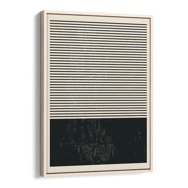 Stylish BLACK AND WHITE MINIMAL SERIES II, GEOMETRIC ART PRINTS by Jay Stanley in an elegant oak floater frame.