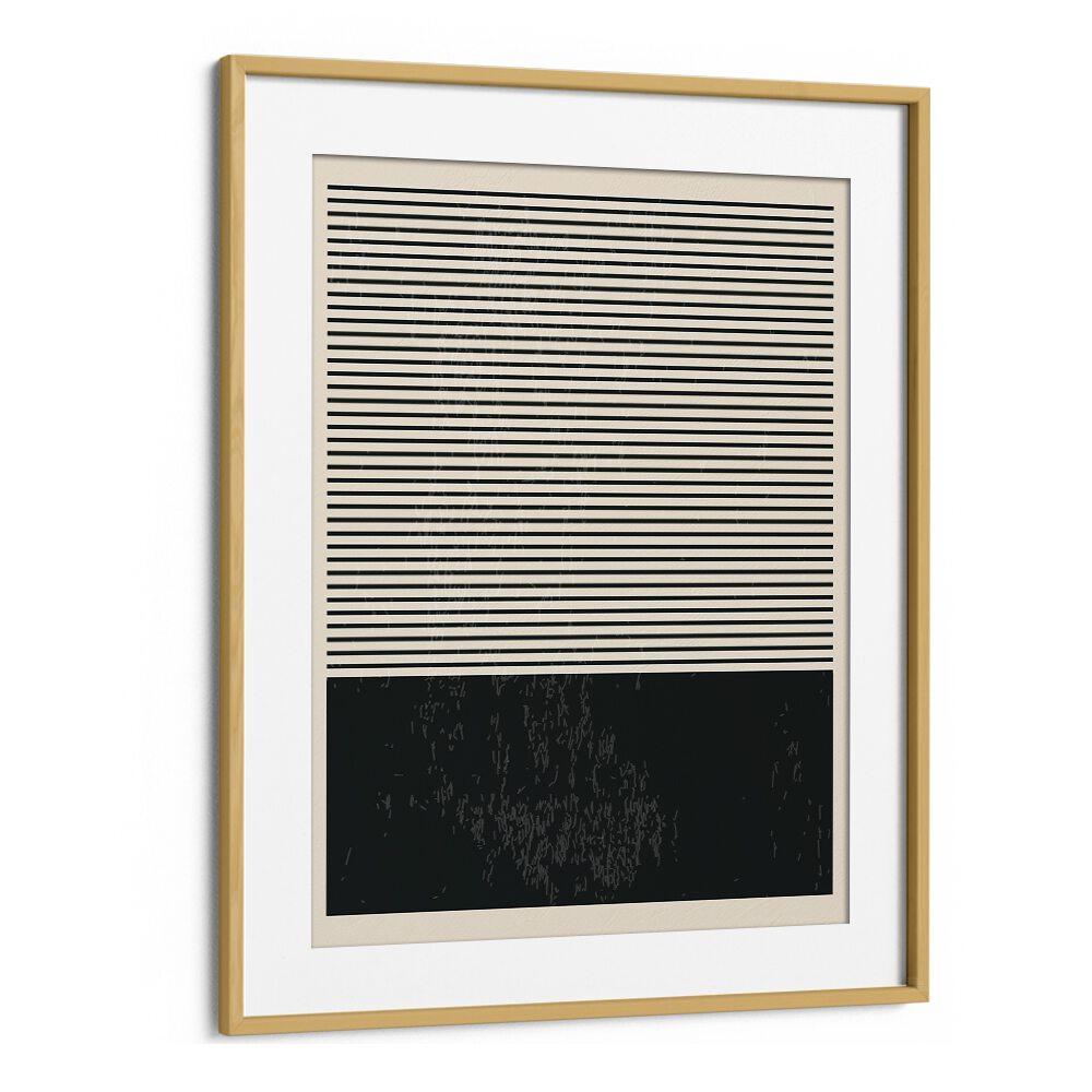 Stylish BLACK AND WHITE MINIMAL SERIES II, GEOMETRIC ART PRINTS by Jay Stanley in an elegant oak frame.