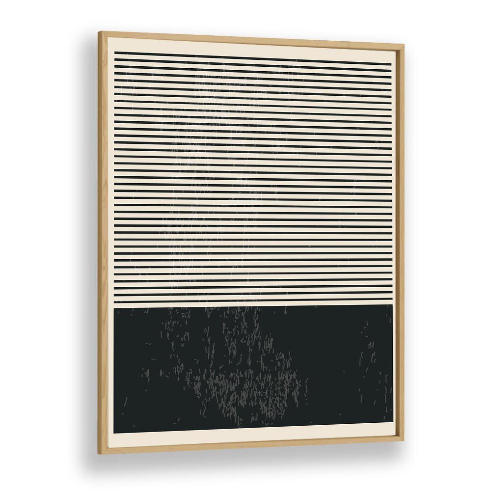 Stylish BLACK AND WHITE MINIMAL SERIES II, GEOMETRIC ART PRINTS in oak frame, perfect for modern decor by Jay Stanley.
