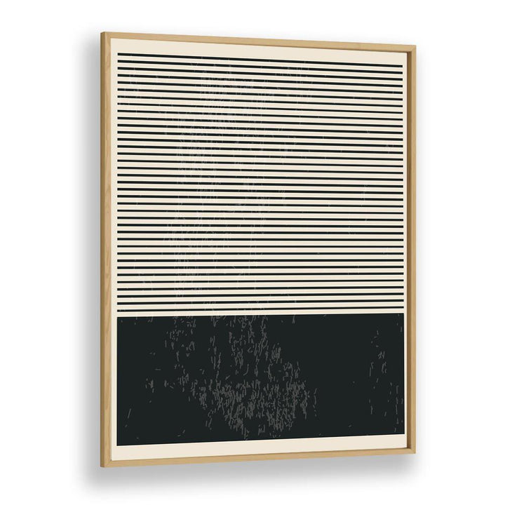 Stylish BLACK AND WHITE MINIMAL SERIES II, GEOMETRIC ART PRINTS in oak frame, perfect for modern decor by Jay Stanley.