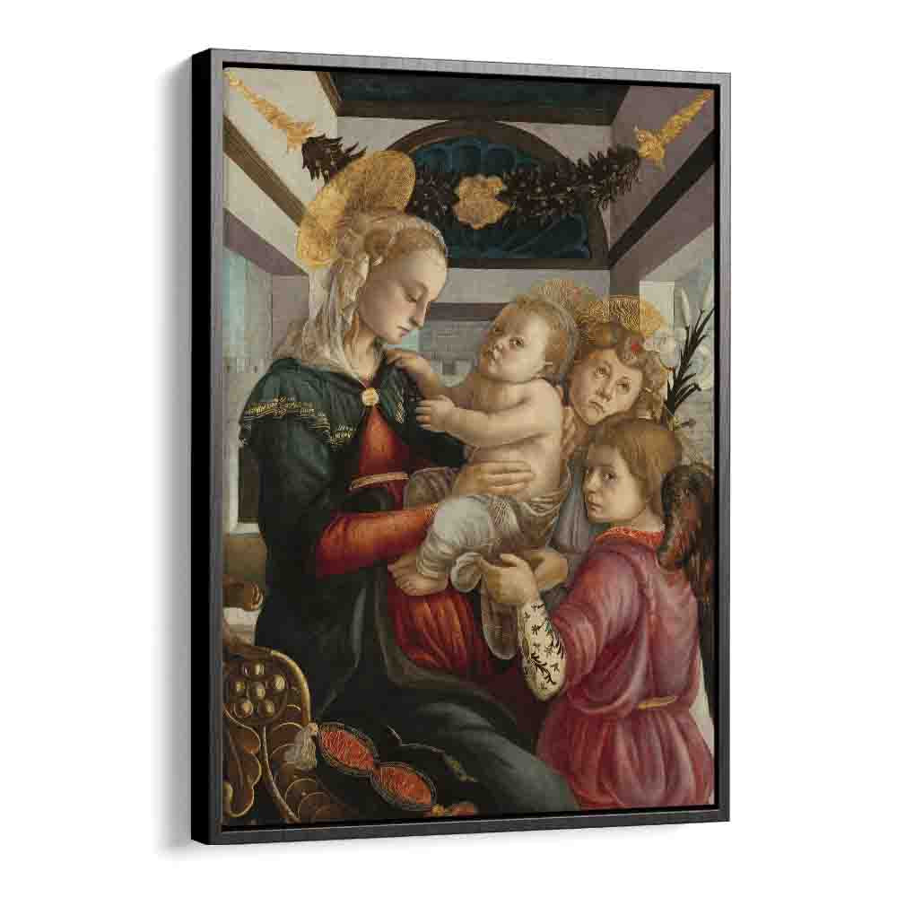 comic painting - MADONNA AND CHILD WITH ANGELS (1465–1470) by Asianmonk