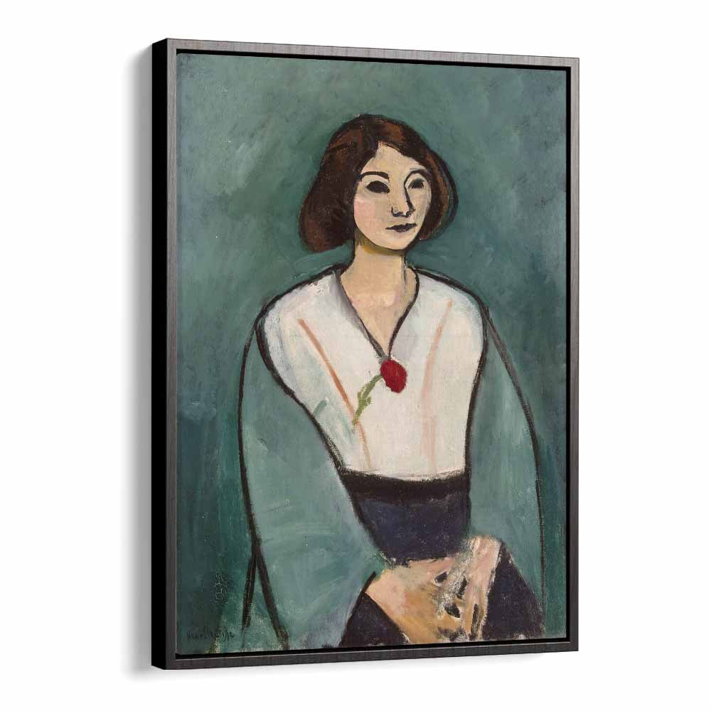 artist x collabs painting - WOMAN IN GREEN WITH A CARNATION (1909) by Asianmonk