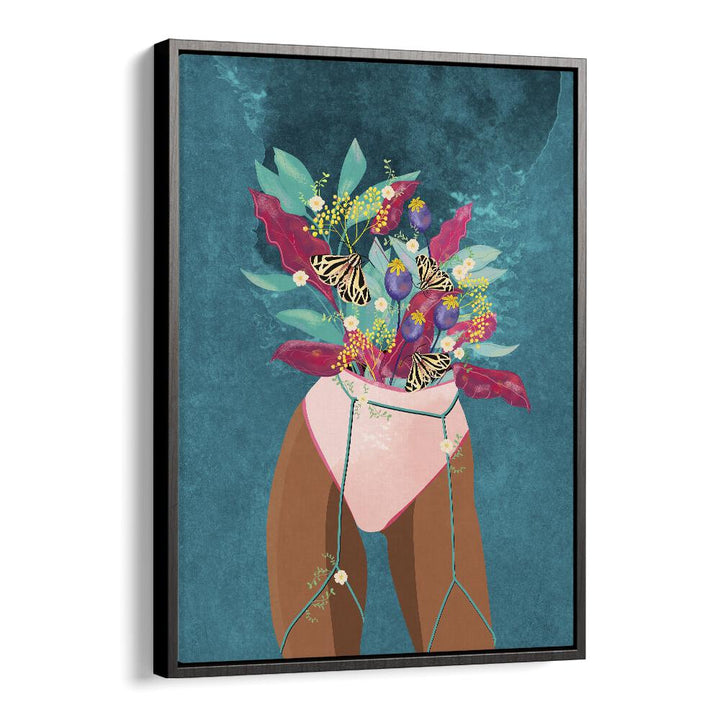 Modern art piece "FEEL FLORISH, FASHION POSTERS" by Raissa Oltmanns adds vibrant charm to any space.