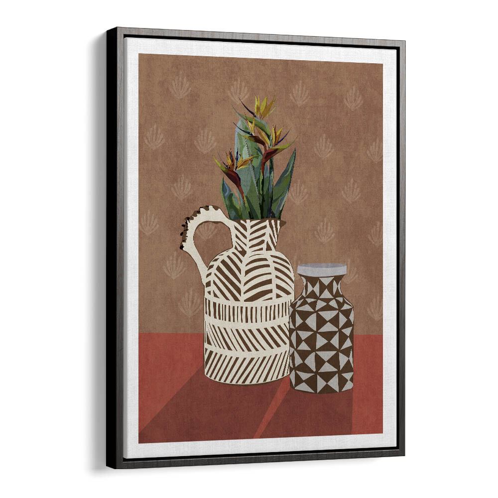 Stylish FLOWER VASE IV, BOHO ART PAINTINGS by Emel Tunaboylu, perfect for enhancing modern decor.