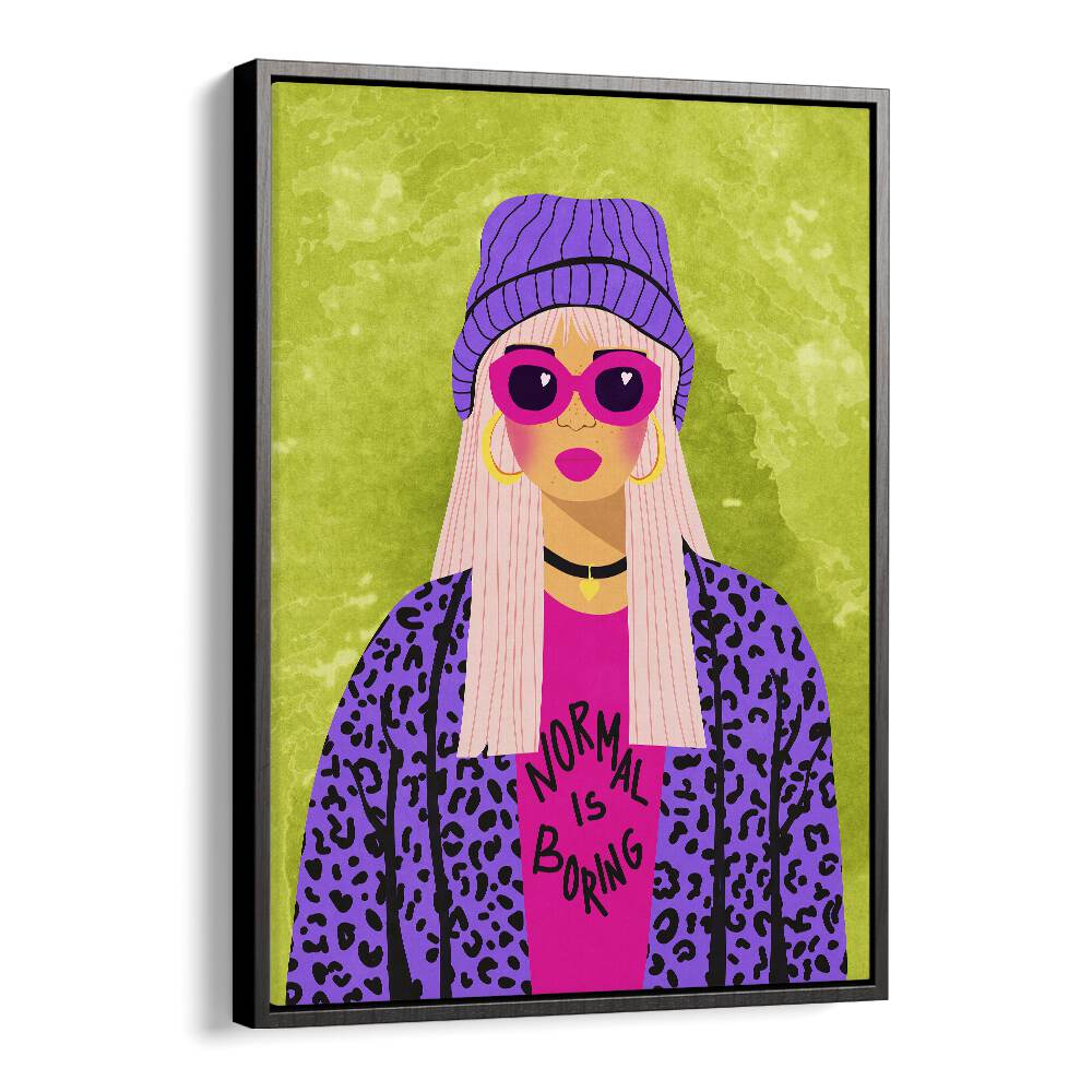 Colorful "Normal Is Boring" fashion poster by Raissa Oltmanns adds creativity to your space. Perfect for art lovers!
