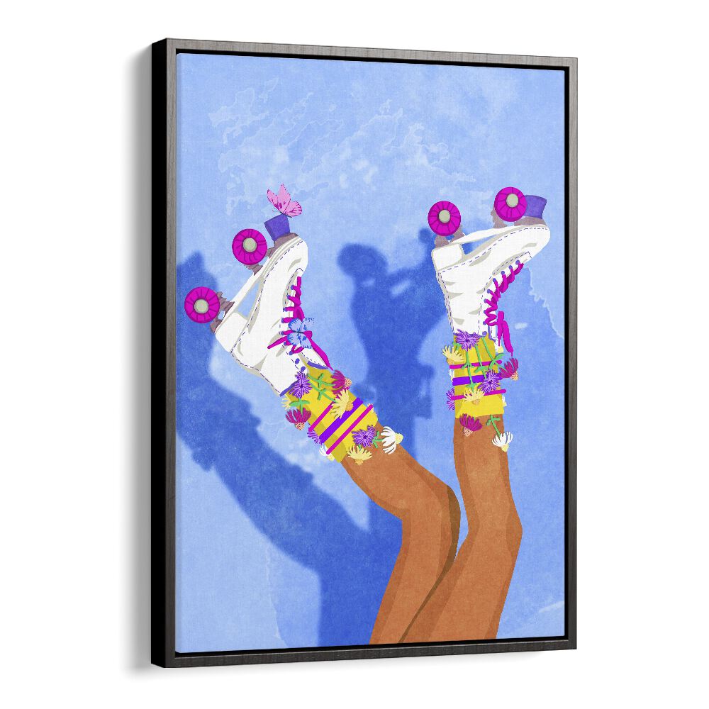 Vibrant SKATE LIKE A GIRL, FASHION POSTERS artwork showcasing roller skates, perfect for empowering decor.