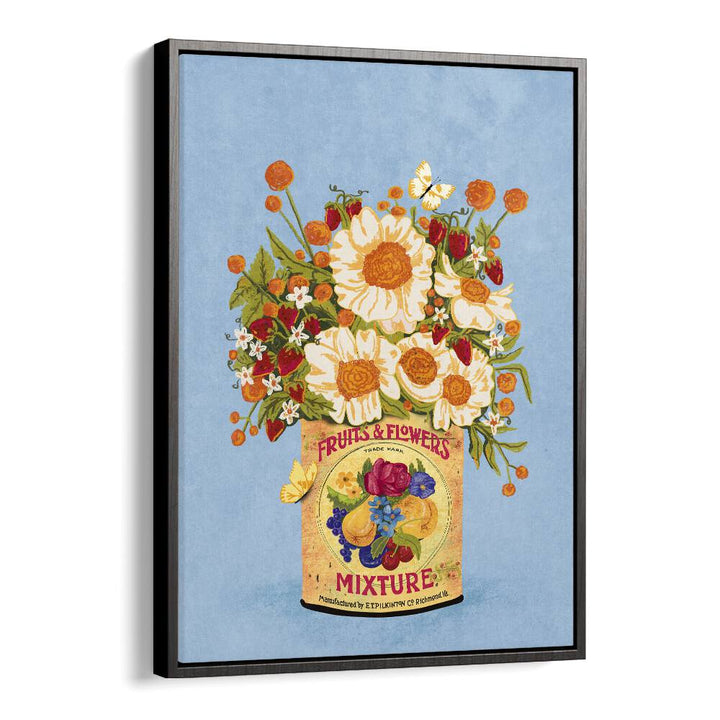 Captivating floral flower painting, "Flowers in a Vintage Tea Can," adds elegance to any space. Perfect for home decor.